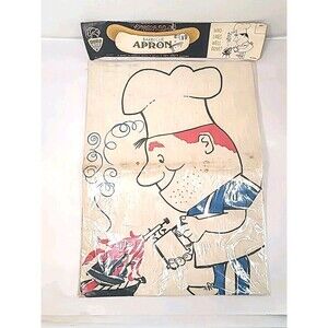 NOS Vintage DURO Apron Grill Humor Barbecue "Who Likes Well Done?" READ